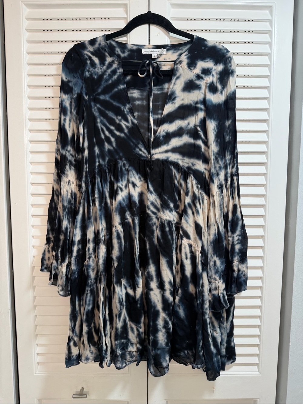 Young Fabulous & Broke Black and Cream Tie-Dye Dress
